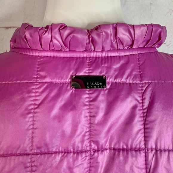 ESCADA Sport Ruffle Trim Lightweight Purple Pink Nylon Jacket Size S US 36 EU - Picture 10 of 15